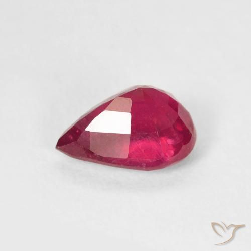 Rubí Rosado rojizo natural de 1.11 ct, En forma de pera, VS-SI