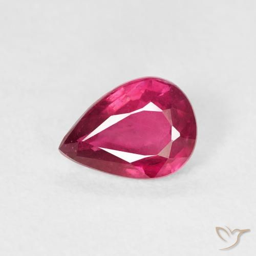 0.86ct Natural Rojo claro Rubí, En forma de pera, VS-SI