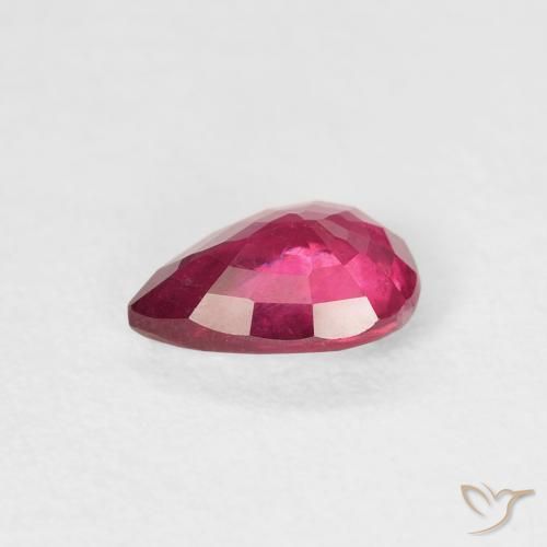 Rubí Rojo claro natural de 0.86 ct, En forma de pera, VS-SI