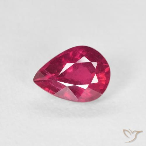 0.93ct Natural Rojo rosado Rubí, En forma de pera, VS-SI