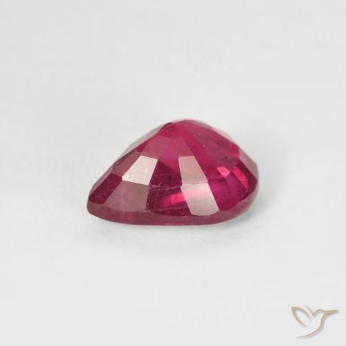 Rubí Rojo rosado natural de 0.93 ct, En forma de pera, VS-SI