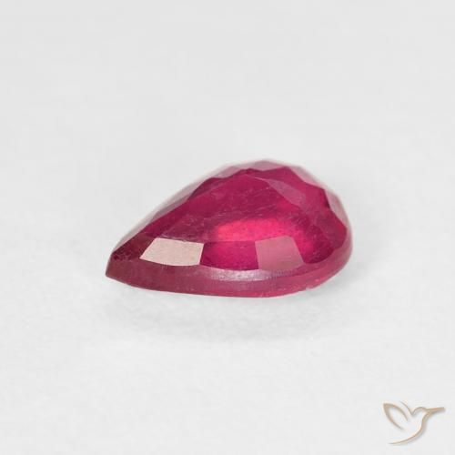 Rubí Rojo claro natural de 0.93 ct, En forma de pera, VS-SI