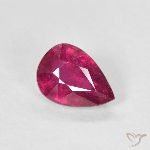 Rubí Rojo claro natural de 1.08 ct, En forma de pera, VS-SI