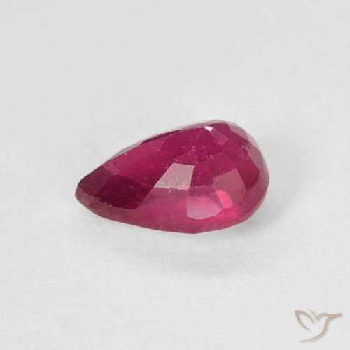 Rubí Rojo claro natural de 1.08 ct, En forma de pera, VS-SI