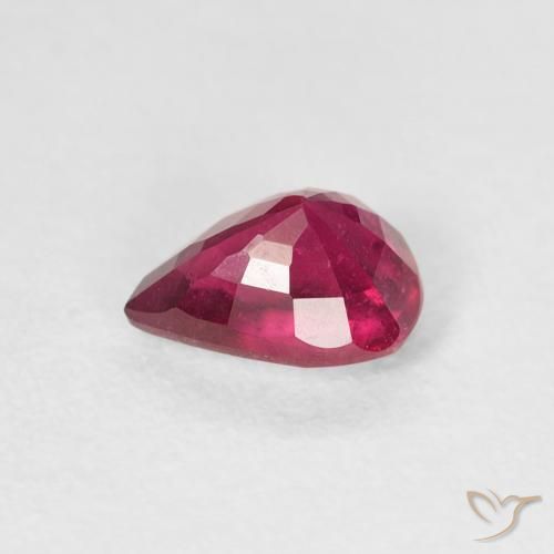 Rubí Rosado rojizo intenso natural de 1.03 ct, En forma de pera, VS-SI