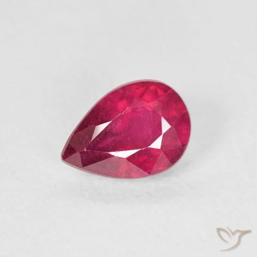 0.85ct Natural Rojo rosado Rubí, En forma de pera, VS-SI