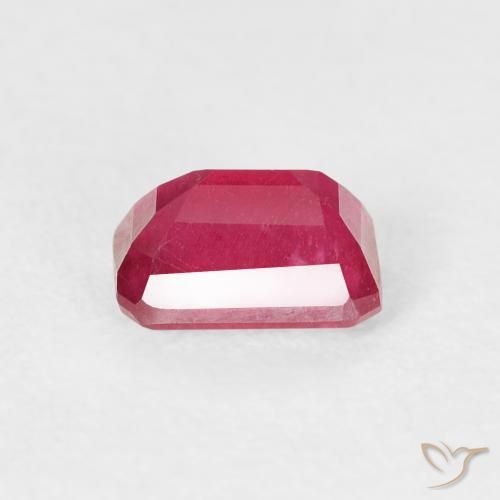 Rubí Rojo medio natural de 0.99 ct, Corte Octágono / Esmeralda, VS