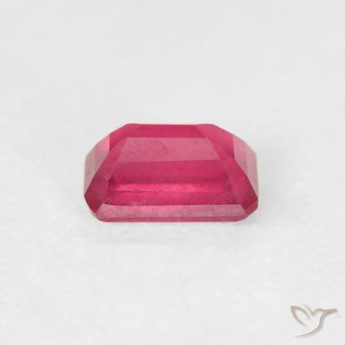 Rubí Rojo rosado natural de 0.80 ct, Corte Octágono / Esmeralda, VS