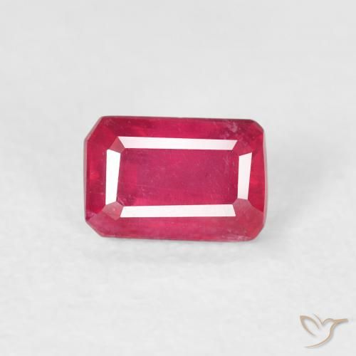 0.88ct Natural Rojo rosado Rubí, corte esmeralda, VS