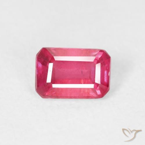 0.79ct Natural Rojo rosado Rubí, corte esmeralda, VS