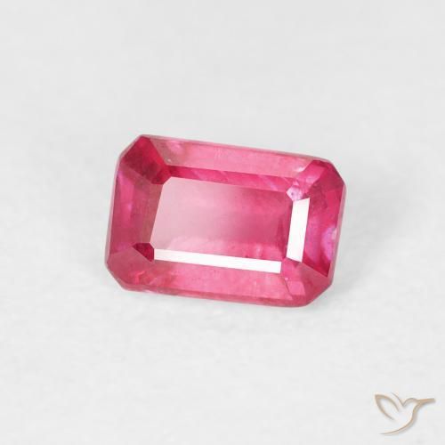 Rubí Rojo rosado natural de 0.79 ct, Corte Octágono / Esmeralda, VS