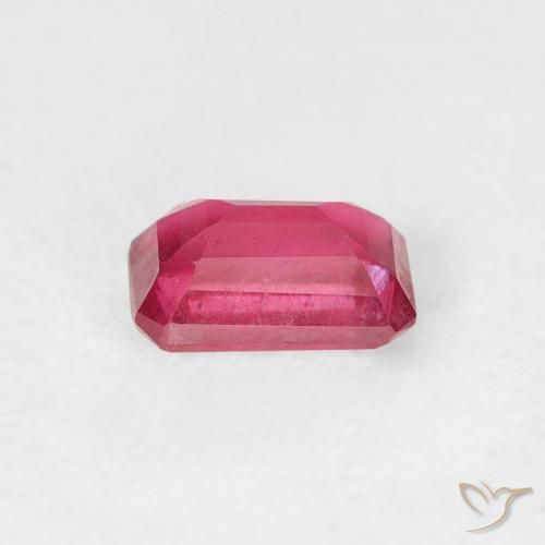 Rubí Rojo rosado natural de 0.79 ct, Corte Octágono / Esmeralda, VS
