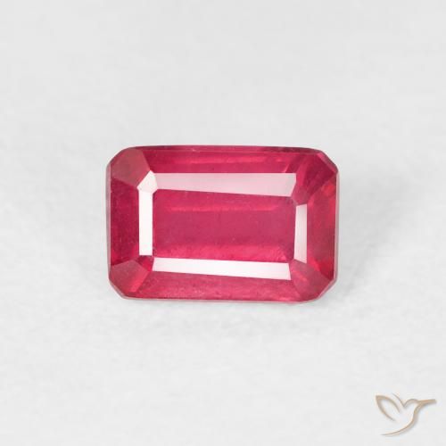 0.92ct Natural Rosado rojizo Rubí, corte esmeralda, VS