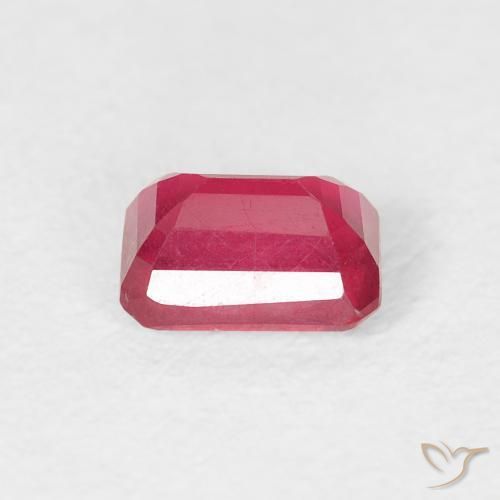 Rubí Rosado rojizo natural de 0.92 ct, Corte Octágono / Esmeralda, VS
