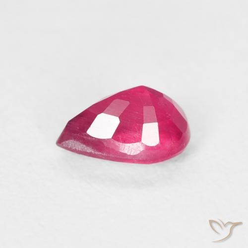 Rubí Rojo claro natural de 0.70 ct, En forma de pera, VS-SI