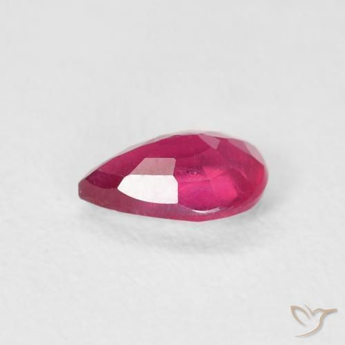 Rubí Rojo rosado natural de 0.56 ct, En forma de pera, VS-SI