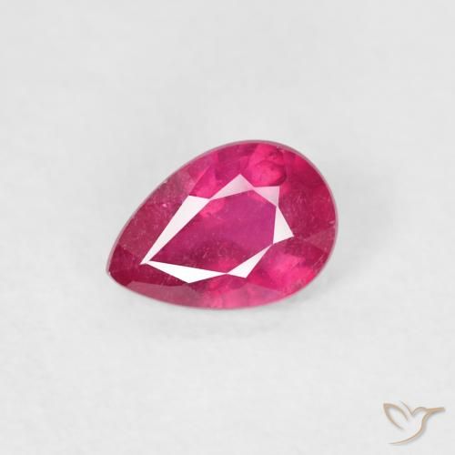 0.51ct Natural Rojo rosado Rubí, En forma de pera, VS-SI