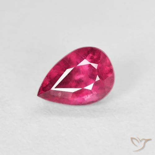 0.63ct Natural Rojo claro Rubí, En forma de pera, VS-SI