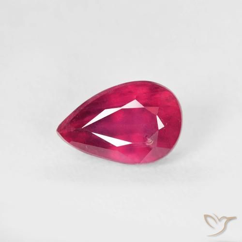 0.76ct Natural Medium Dark-Red Rubí, En forma de pera, VS-SI