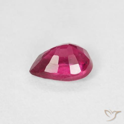 Rubí Rojo rosado natural de 0.62 ct, En forma de pera, VS-SI