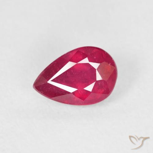 0.79ct Natural Carmesí intenso Rubí, En forma de pera, VS-SI
