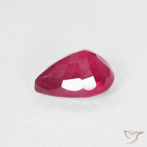 Rubí Carmesí intenso natural de 0.79 ct, En forma de pera, VS-SI