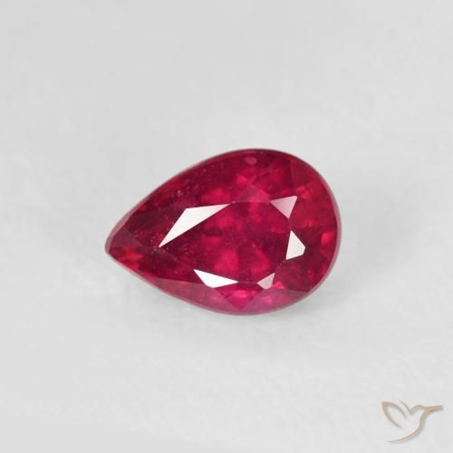 0.72ct Natural Medium Dark-Red Rubí, En forma de pera, VS-SI