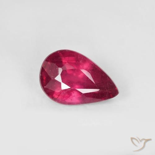 Rubí Rosado rojizo intenso natural de 0.63 ct, En forma de pera, VS-SI