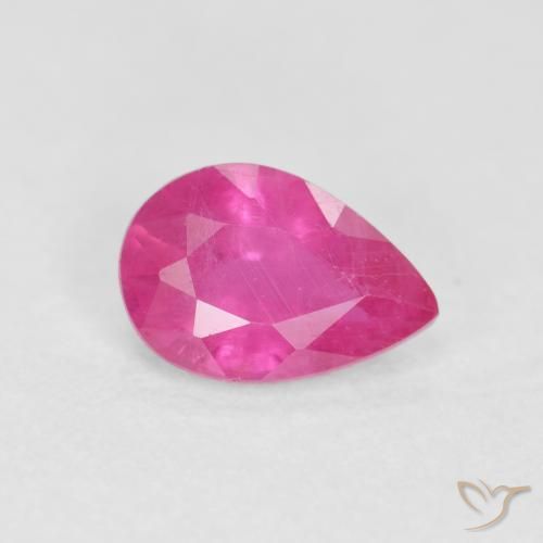 0.57ct Natural Medium Dark-Pink Rubí, En forma de pera, VS-SI