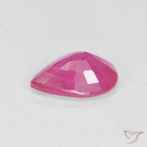 Rubí Medium Dark-Pink natural de 0.57 ct, En forma de pera, VS-SI