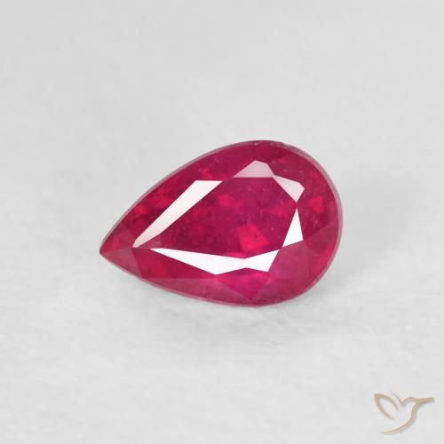 0.76ct Natural Rosado rojizo intenso Rubí, En forma de pera, VS-SI
