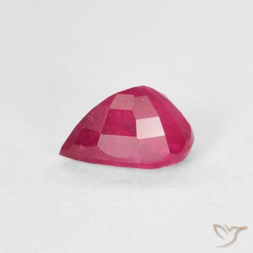 Rubí Rosado rojizo intenso natural de 0.76 ct, En forma de pera, VS-SI