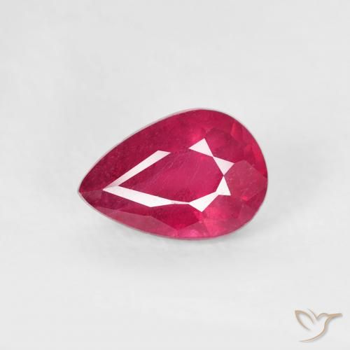 0.73ct Natural Rojo mermelada Rubí, En forma de pera, VS-SI