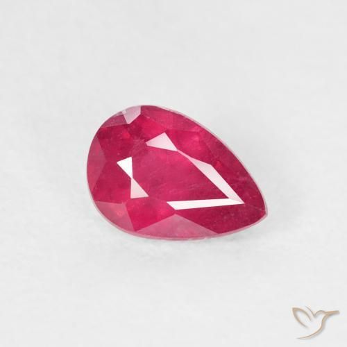 Rubí Rojo mermelada natural de 0.73 ct, En forma de pera, VS-SI