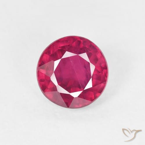1.02ct Natural Rojo claro Rubí, Redondo, VS