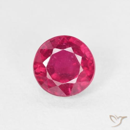 0.81ct Natural Rojo claro Rubí, Redondo, VS