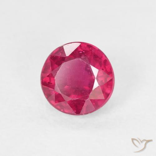 Rubí Rojo claro natural de 0.81 ct, Redondo, VS