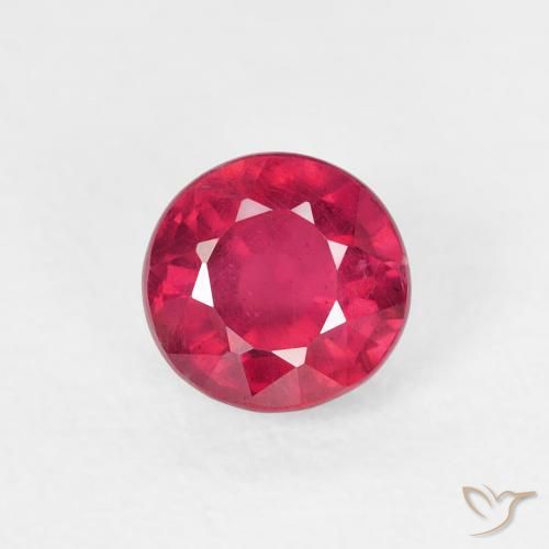 0.93ct Natural Rojo claro Rubí, Redondo, VS