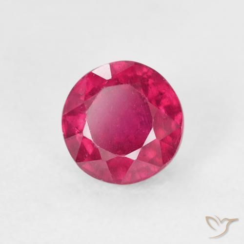 Rubí Rojo claro natural de 1.22 ct, Redondo, VS
