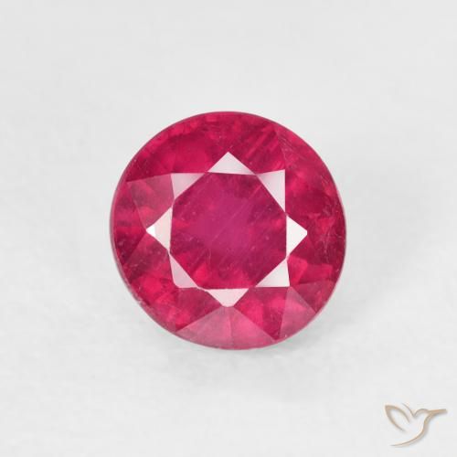 1.20ct Natural Rojo claro Rubí, Redondo, VS