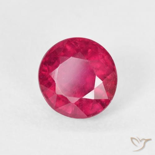 Rubí Rojo claro natural de 1.20 ct, Redondo, VS