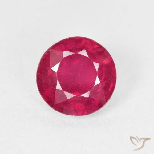 1.21ct Natural Medium Dark-Red Rubí, Redondo, VS