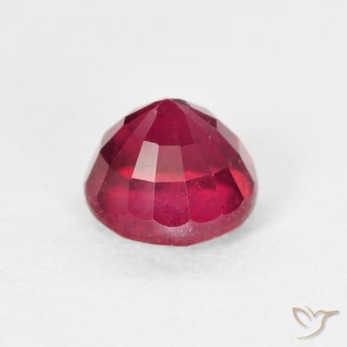 Rubí Rojo medio natural de 1.28 ct, Redondo, VS