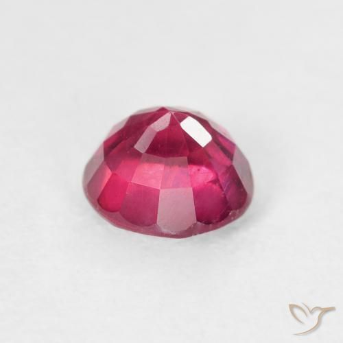 Rubí Rosado rojizo intenso natural de 1.09 ct, Redondo, VS