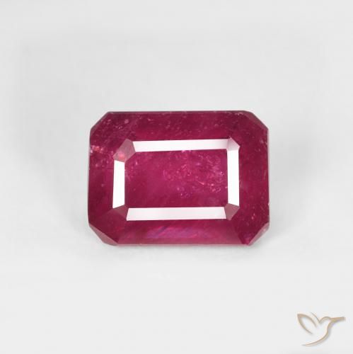 1.50ct Natural Rojo medio Rubí, corte esmeralda, VS