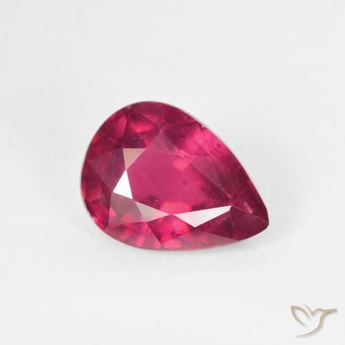 Rubí Rojo rosado natural de 1.70 ct, En forma de pera, VS