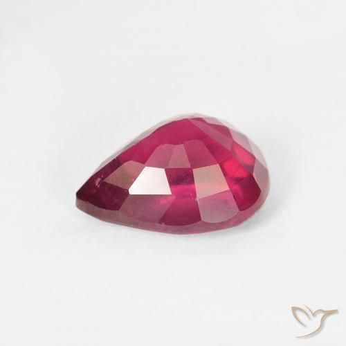 Rubí Rojo rosado natural de 1.70 ct, En forma de pera, VS