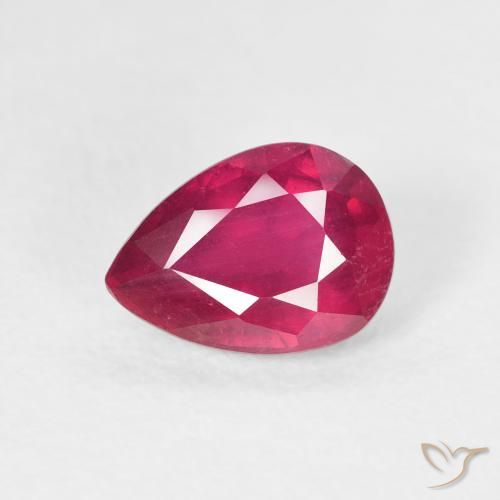 1.82ct Natural Medium Dark-Red Rubí, En forma de pera, VS