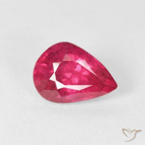 1.55ct Natural Rojo rosado Rubí, En forma de pera, VS