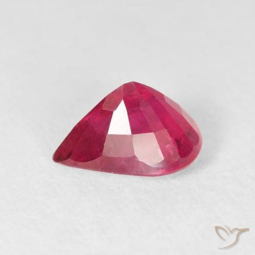 Rubí Rojo rosado natural de 1.55 ct, En forma de pera, VS